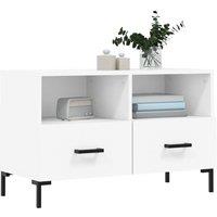 Berkfield Home TV Cabinet White 80x36x50 cm Engineered Wood | Size: 80 x 36 x 50 cm
