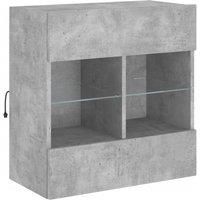 Berkfield Home TV Wall Cabinet with LED Lights Concrete Grey 58.5x30x60.5 cm