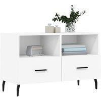 Berkfield Home TV Cabinet White 80x36x50 cm Engineered Wood | Size: 80 x 36 x 50 cm