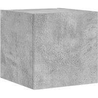 Berkfield Home TV Wall Cabinet with LED Lights Concrete Grey 30.5x35x30 cm