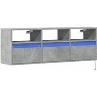 Berkfield Home TV Wall Cabinet with LED Lights Concrete Grey 130x31x45 cm | Size: 130 x 31 x 45 cm