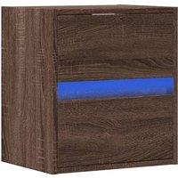 Berkfield Home TV Wall Cabinet with LED Lights Brown Oak 41x31x45 cm | Size: 41 x 31 x 45 cm