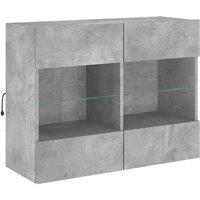 Berkfield Home TV Wall Cabinet with LED Lights Concrete Grey 78.5x30x60.5 cm