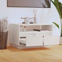 Berkfield Home TV Cabinet White 60x35x37 cm Solid Wood Pine | Size: 60 x 35 x 37 cm