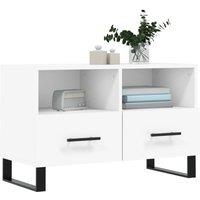 Berkfield Home TV Cabinet White 80x36x50 cm Engineered Wood | Size: 80 x 36 x 50 cm