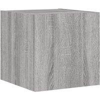 Berkfield Home TV Wall Cabinet with LED Lights Grey Sonoma 30.5x35x30 cm