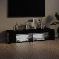 Berkfield Home TV Cabinet with LED Lights Black 135x39x30 cm | Size: 135 x 39 x 30 cm