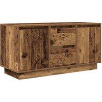 Berkfield Home TV Cabinet with LED Lights Old Wood 100x41x50 cm in Brown | Size: 100 x 41 x 50 cm