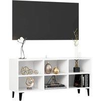 Berkfield Home TV Cabinet with Metal Legs White 103.5x30x50 cm