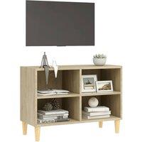 Berkfield Home TV Cabinet with Solid Wood Legs Sonoma Oak 69.5x30x50 cm in Light Tan