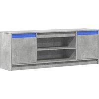 Berkfield Home TV Cabinet with LED Concrete Grey 139.5x34x50 cm Engineered Wood