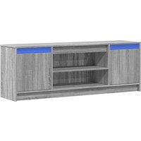 Berkfield Home TV Cabinet with LED Grey Sonoma 139.5x34x50 cm Engineered Wood