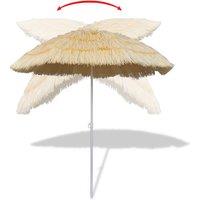Berkfield Home Tilt Beach Umbrella Hawaii Style in Beige