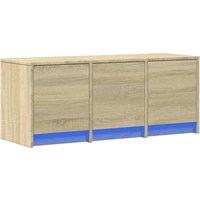 Berkfield Home TV Cabinet with LED Sonoma Oak 97x34x40 cm Engineered Wood in Natural | Size: 97 x 34 x 40 cm