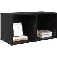 Berkfield Home TV Cabinet with Storage Black oak Engineered Wood