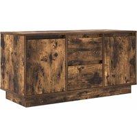Berkfield Home TV Cabinet with LED Lights Smoked Oak 100x41x50 cm in Brown | Size: 100 x 41 x 50 cm