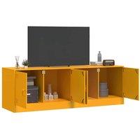 Berkfield Home TV Cabinets 2 pcs Mustard Yellow 67x39x44 cm Steel | Size: 67 x 39 x 44 cm