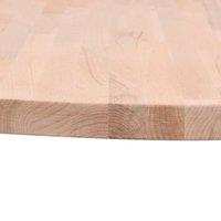 Berkfield Home Table Top 80x2.5 cm Round Solid Wood Beech in Light Tan | Size: 80x2.5 cm