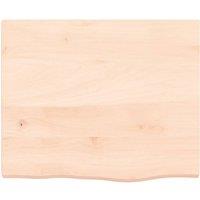 Berkfield Home Table Top 60x50x(2-4) cm Untreated Solid Wood Oak in Natural