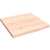 Berkfield Home Table Top 40x40x2 cm Untreated Solid Wood Oak Live Edge in Light Tan | Size: 40 x 40 x 2 cm