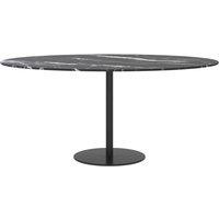 Berkfield Home Table Top Black 90x1 cm Tempered Glass with Marble Design | Size: 90x1 cm
