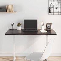 Berkfield Home Table Top Dark Grey 100x60x2 cm Treated Solid Wood Oak Live Edge in Dark Brown | Size: 100 x 60 x 2 cm