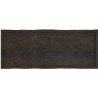Berkfield Home Table Top Dark Grey 160x60x(2-4) cm Treated Solid Wood Live Edge in Dark Brown
