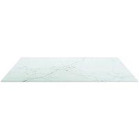 Berkfield Home Table Top White 70x70 cm 6 mm Tempered Glass with Marble Design