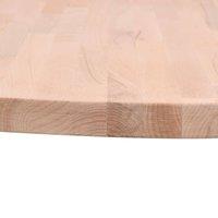 Berkfield Home Table Top 70x2.5 cm Round Solid Wood Beech in Light Brown | Size: 70x2.5 cm