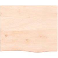Berkfield Home Table Top 60x50x2 cm Untreated Solid Wood Oak in Light Oak | Size: 60 x 50 x 2 cm
