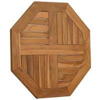 Berkfield Home Table Top 60x60x2.5 cm Octagonal Solid Wood Teak in Brown