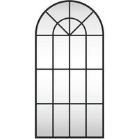 Berkfield Home Wall Mirror Black 40x80 cm Arch Iron