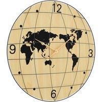 Berkfield Home Wall Clock Yellow & Black 50 cm Engineered Wood in Natural