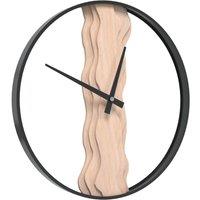 Berkfield Home Wall Clock Brown 35 cm Iron & Oak Wood