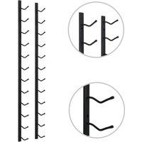 Berkfield Home Wall Mounted Wine Rack for 12 Bottles Black Iron