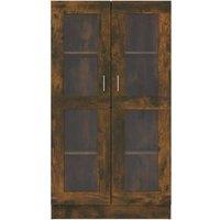 Berkfield Home Vitrine Cabinet Smoked Oak 82.5x30.5x150 cm Engineered Wood in Brown