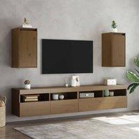 Berkfield Home Wall Cabinets 2 pcs Honey Brown 30x30x60 cm Solid Wood Pine | Size: 30 x 30 x 60 cm