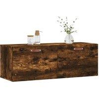 Berkfield Home Wall Cabinet Smoked Oak 100x36.5x35 cm Engineered Wood in Brown