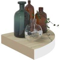 Berkfield Home Wall Corner Shelves 2 pcs Oak & White 25x25x3.8 cm MDF
