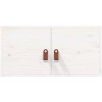 Berkfield Home Wall Cabinet White 60x30x30 cm Solid Wood Pine | Size: 60 x 30 x 30 cm