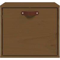 Berkfield Home Wall Cabinet Honey Brown 40x30x35 cm Solid Wood Pine | Size: 40 x 30 x 35 cm