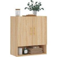Berkfield Home Wall Cabinet Sonoma Oak 60x31x70 cm Engineered Wood in Light Tan | Size: 60 x 31 x 70 cm