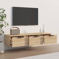 Berkfield Home Wall Cabinet Sonoma Oak 102x30x20 cm Engineered Wood in Light Tan | Size: 102 x 30 x 20 cm