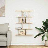 Berkfield Home Wall Cube Shelf 12 Compartments Sonoma Oak Engineered Wood in Light Brown