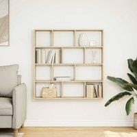 Berkfield Home Wall Cube Shelf 12 Compartments Sonoma Oak Engineered Wood in Light Oak