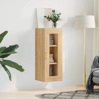 Berkfield Home Wall Mounted Cabinet Sonoma Oak 34.5x34x90 cm in Light Brown