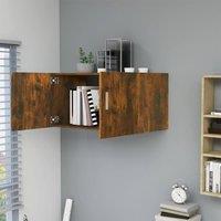 Berkfield Home Wall Mounted Cabinet Smoked Oak 80x39x40 cm Engineered Wood in Brown | Size: 80 x 39 x 40 cm