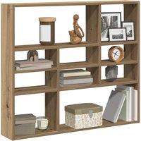 Berkfield Home Wall Shelf Artisan Oak 90x16x78 cm Engineered Wood in Brown | Size: 90 x 16 x 78 cm
