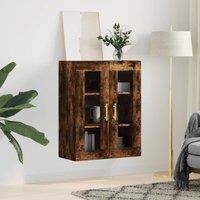 Berkfield Home Wall Mounted Cabinet Smoked Oak 69.5x34x90 cm in Brown