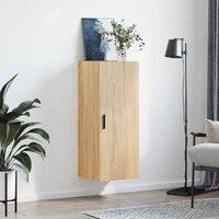 Berkfield Home Wall Mounted Cabinet Sonoma Oak 34.5x34x90 cm in Light Oak